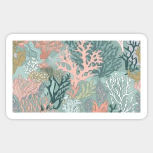 Pastel Coral Design Pattern V8 Sticker